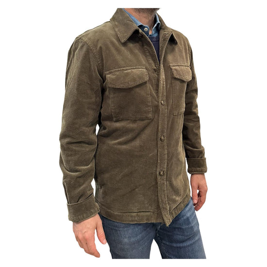 Overshirt in velluto Night green AU26W04OS PA1547 NIGHT GREEN Alley docks 