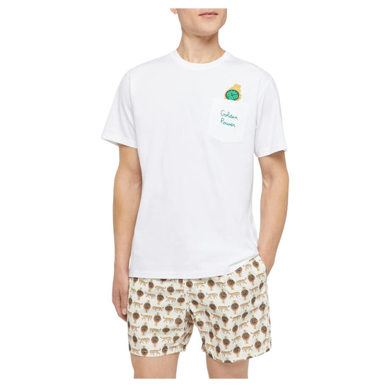 T-shirt in cotone con ricamo e stampa orologio AUS0001 04344L MC2 SAINT BARTH 