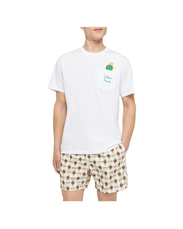 T-shirt in cotone con ricamo e stampa orologio AUS0001 04344L MC2 SAINT BARTH 