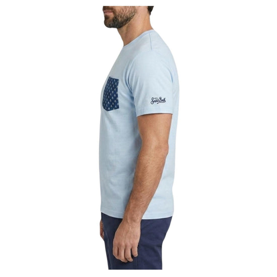 T-shirt Celeste in cotone con taschino BLA0001 02086L MC2 SAINT BARTH 