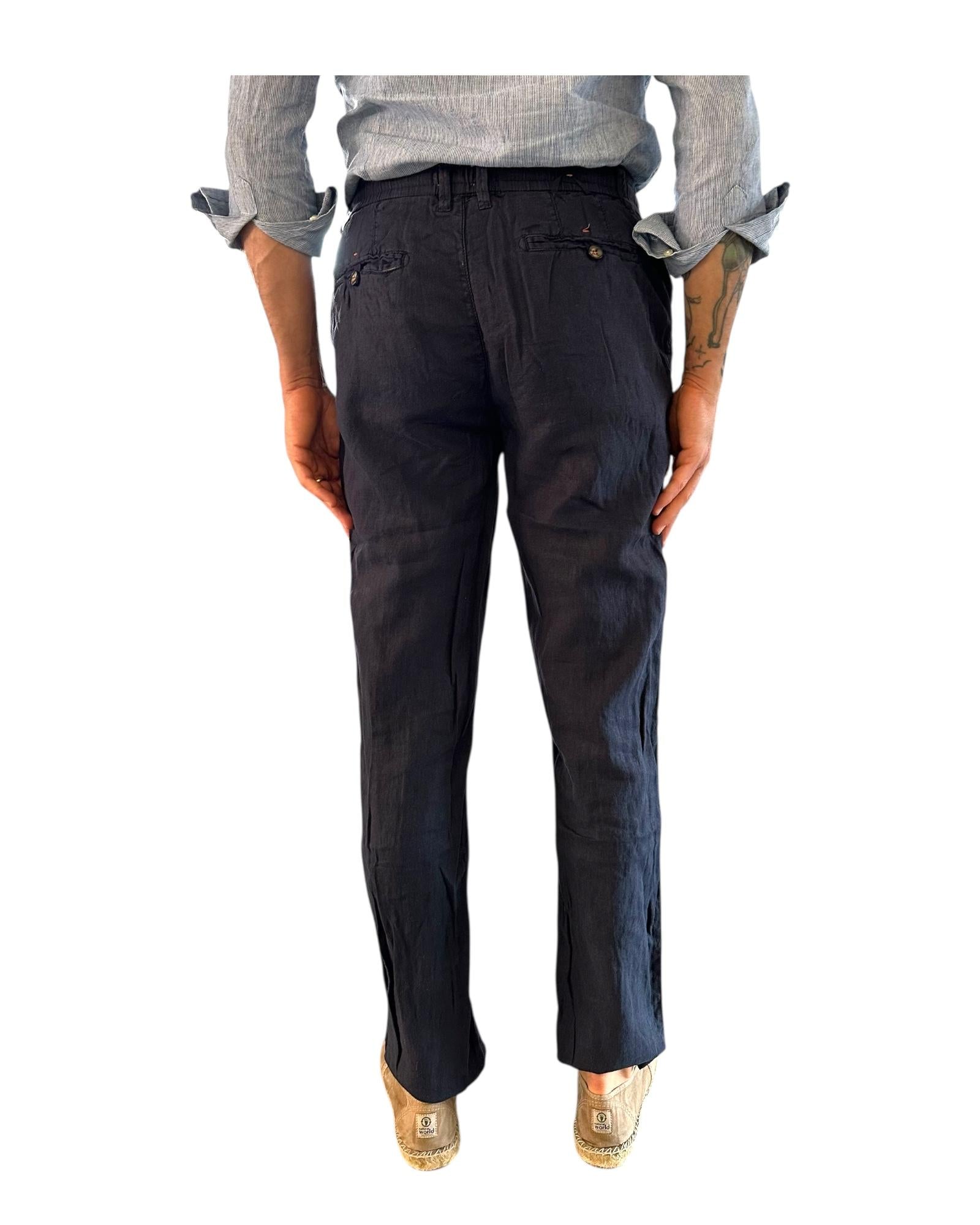 Pantalaccio misto lino Blu GK713 BLU RE.VI.VAL 