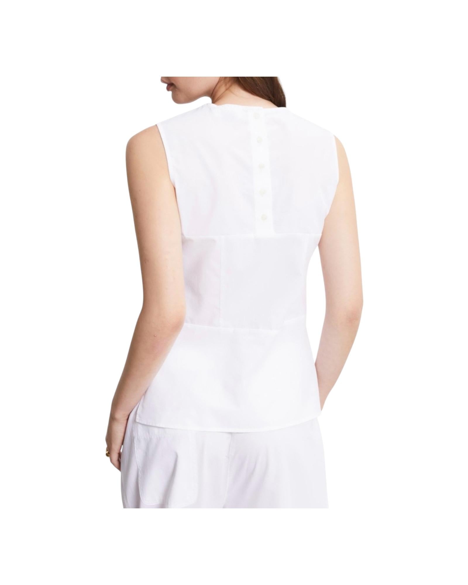 Top in popeline bianco PCH DT9180 BIANCO OTTOD'AME 
