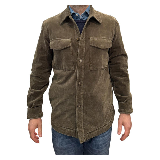 Overshirt in velluto Night green AU26W04OS PA1547 NIGHT GREEN Alley docks 