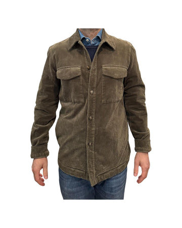 Overshirt in velluto Night green AU26W04OS PA1547 NIGHT GREEN Alley docks 