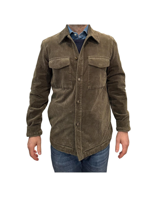 Overshirt in velluto Night green AU26W04OS PA1547 NIGHT GREEN Alley docks 