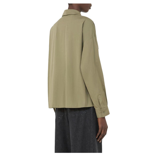 Camicia asimmetrica in cotone lavato Verde BRUNO 011 MAX MARA WEEKEND 