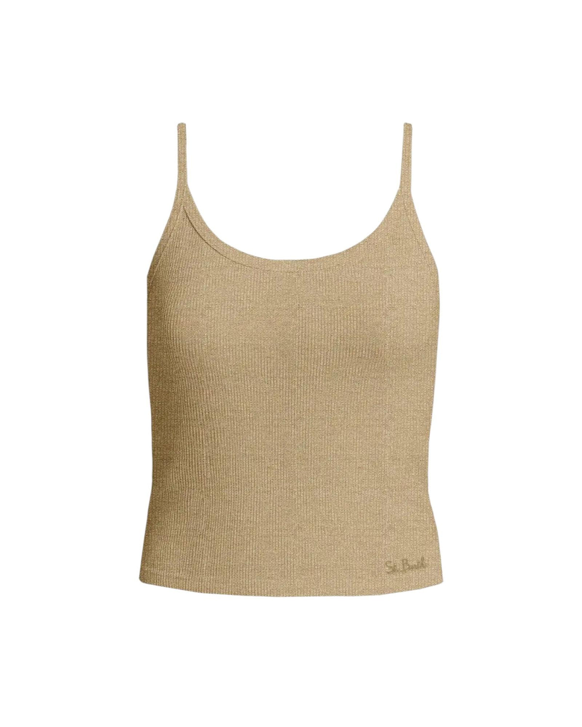 Canotta lurex in cotone stretch Beige ZAI0001 01236L MC2 SAINT BARTH 