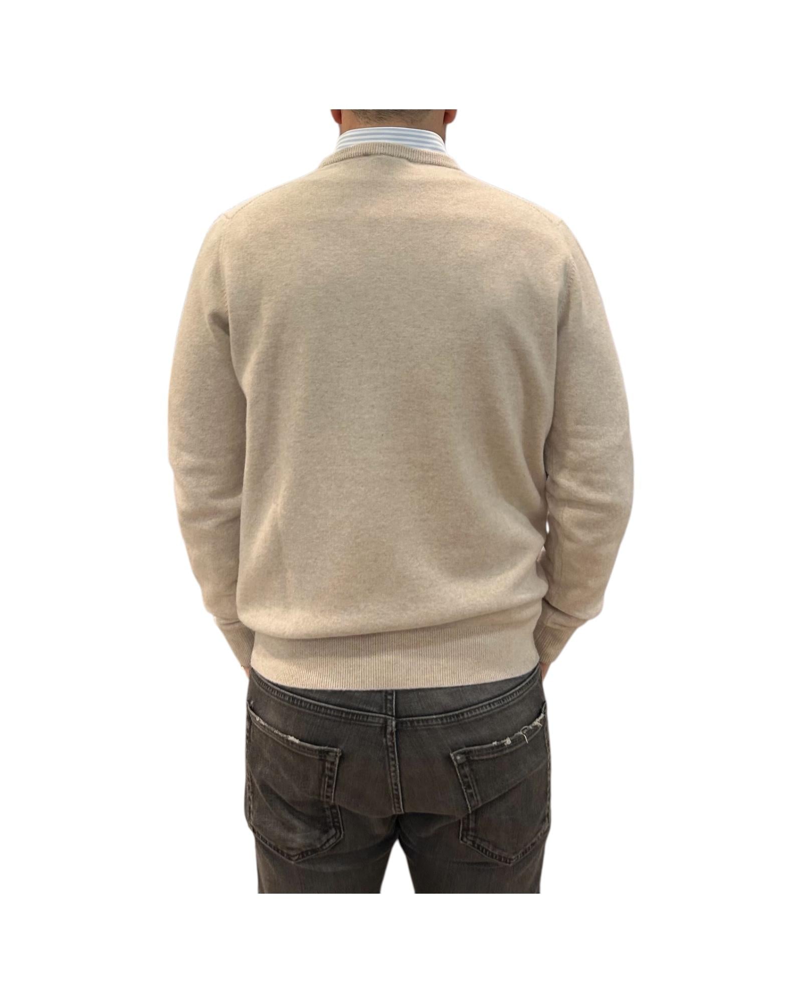 Maglione in cashmere Sabbia 87100 117 CAVALIERI MILANO 