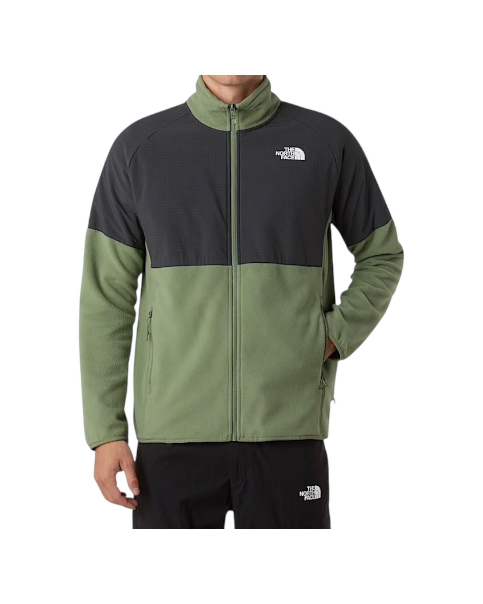 Pile pesante con cerniera integrale Glacier Bark mist NF0A89JG BARK MIST THE NORTH FACE