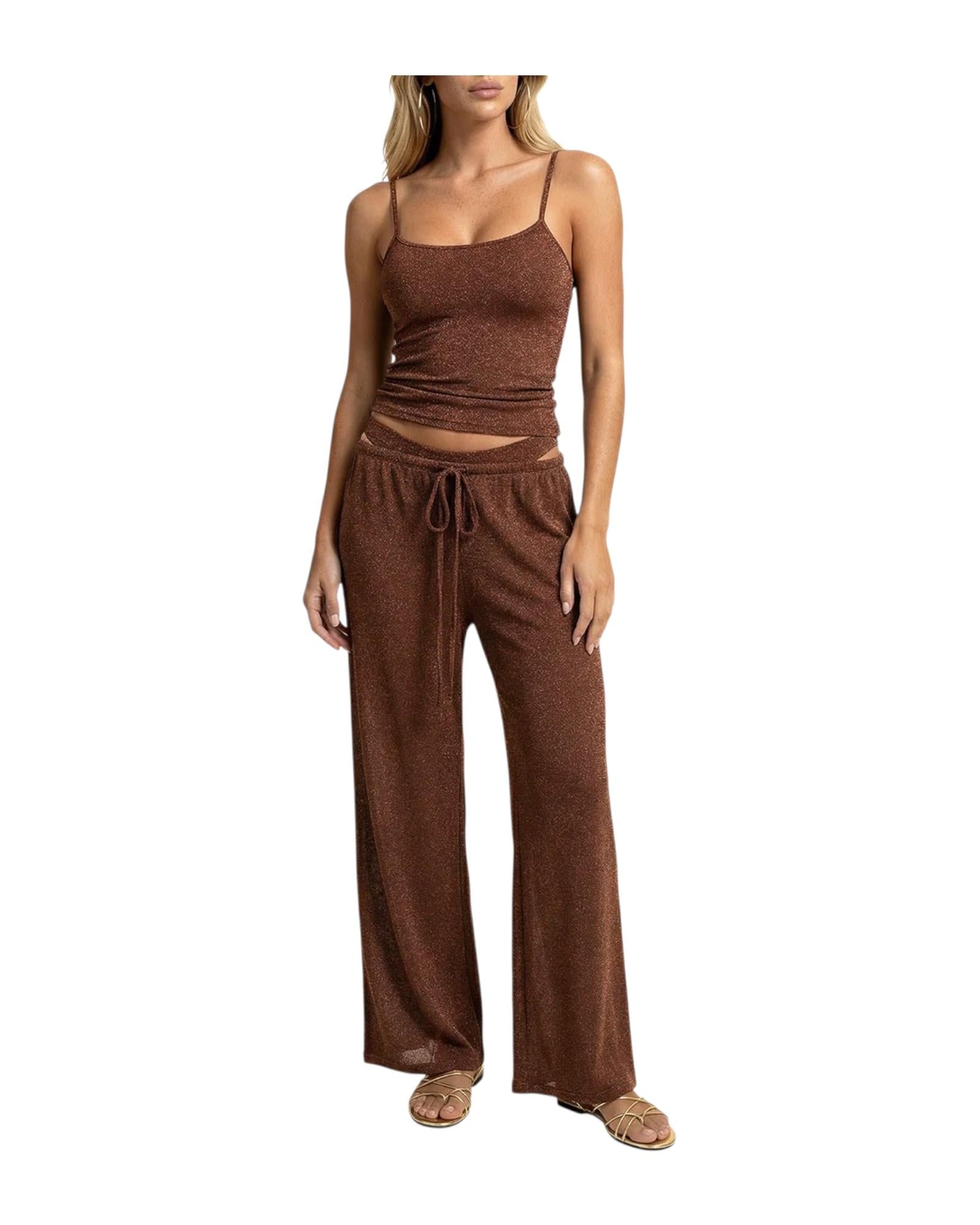 Canotta in lurex Brown SW1146 BROWN F**K 
