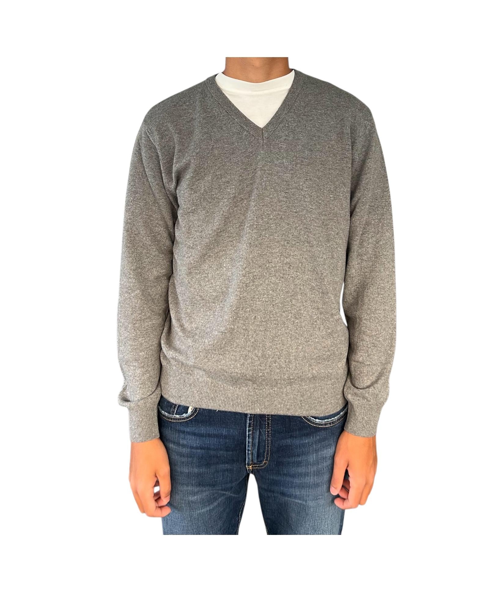 Maglione con scollo a V Grigio chiaro 00G50130M 242 MONTECHIARO 