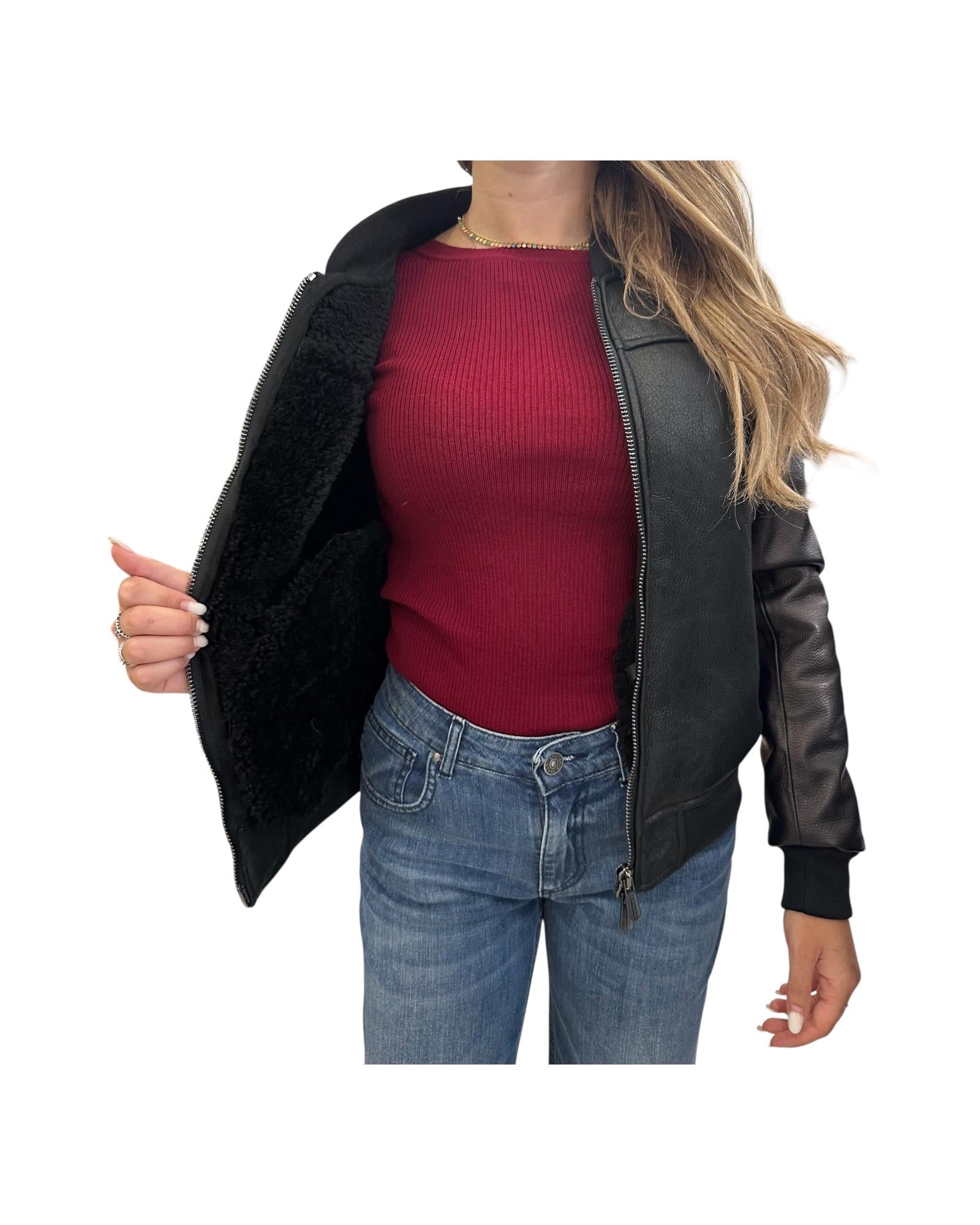 Montone Nero Donna P747WENDY MONTONE NERO BLUsotto 