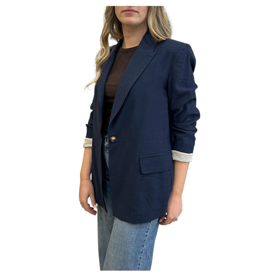 Blazer in viscosa Blue KIRA BLUE IMPURE 