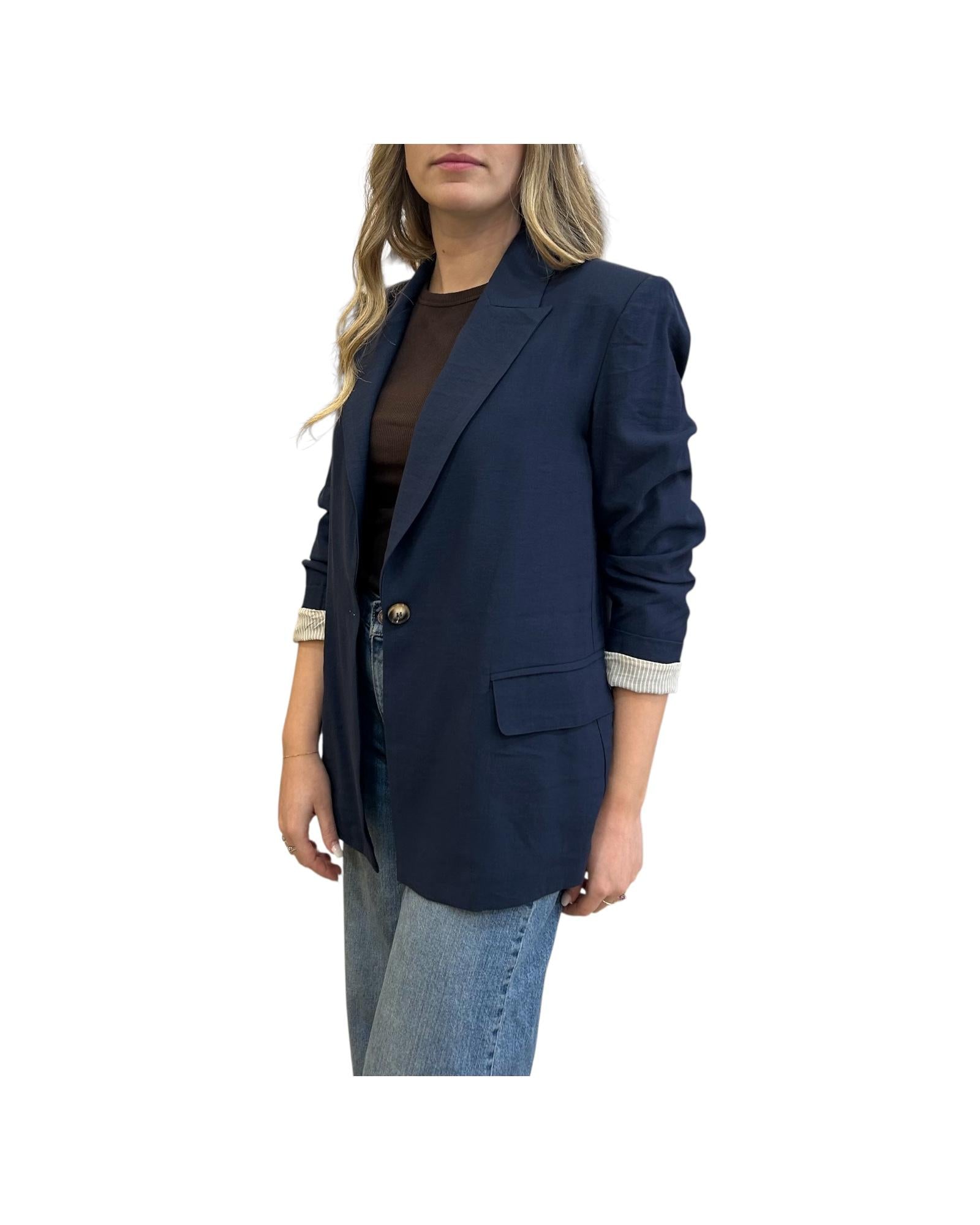 Blazer in viscosa Blue KIRA BLUE IMPURE 