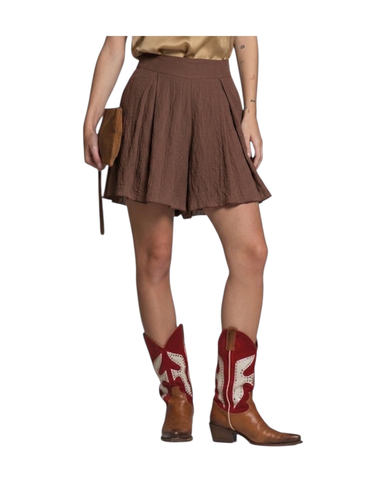 Short in misto lyocell Chocolate BALI WOV157 IMPURE 