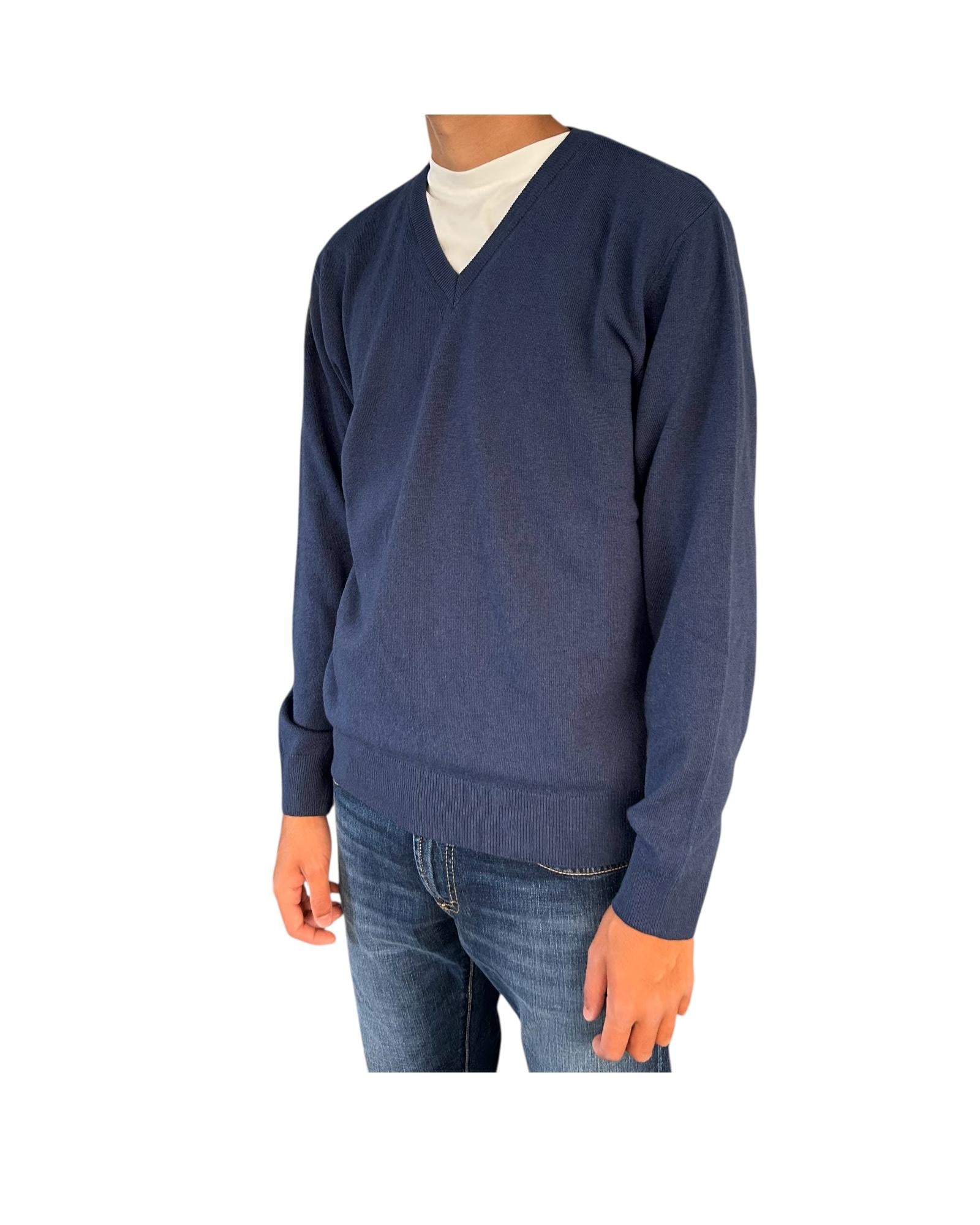 Maglione con scollo a V Denim 00G50130M 441 MONTECHIARO 