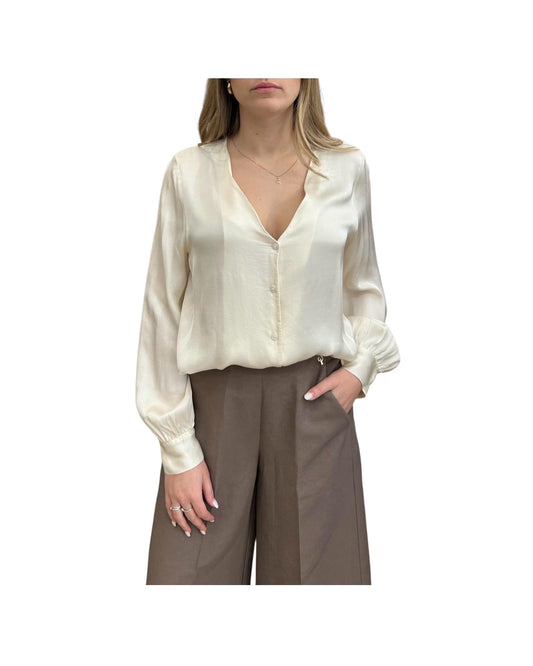Camicia in raso Panna W02G0070 PANNA PHILIA LOFT 