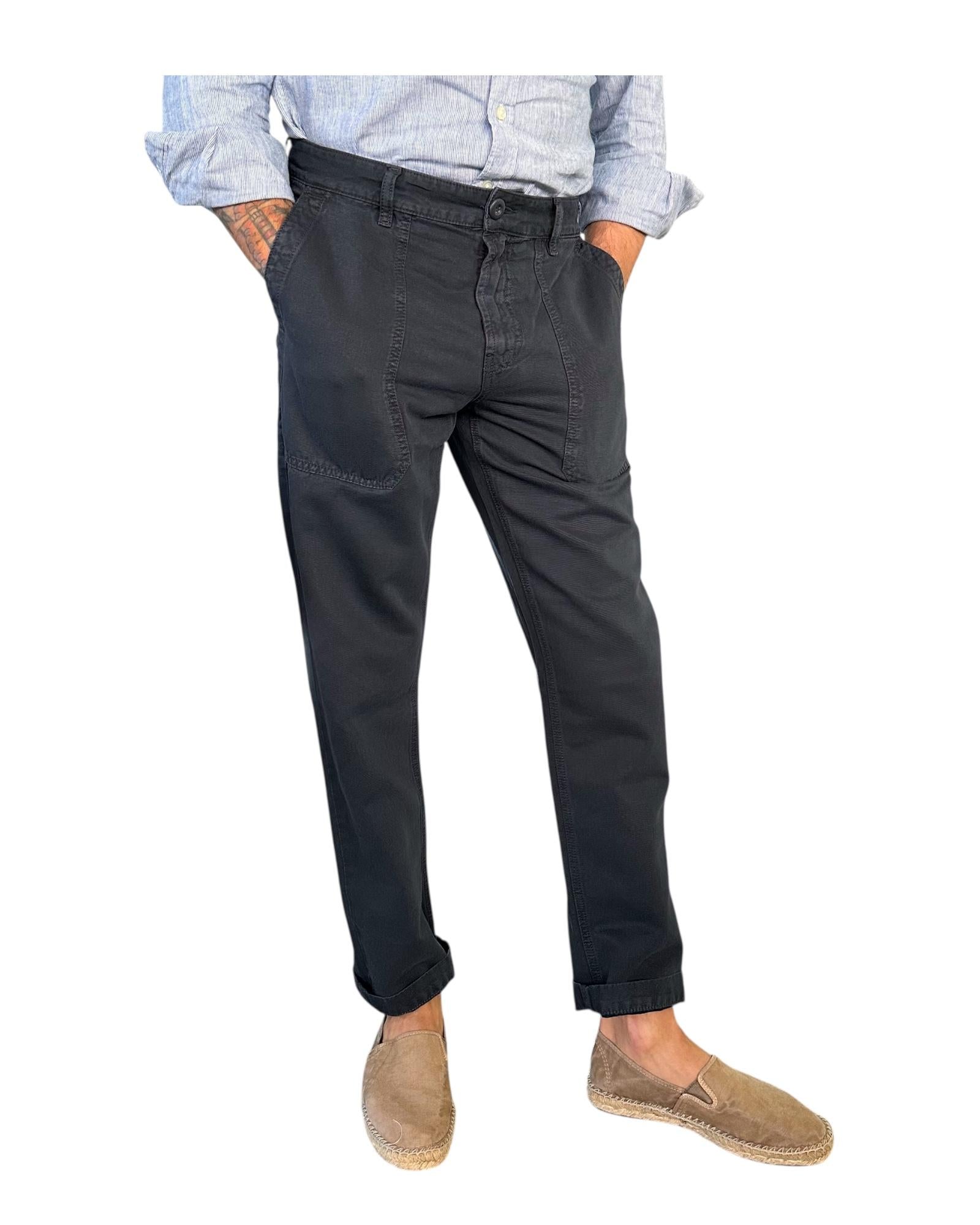 Pantalone Wembley Bull Misto Lino Navy 030 WEMBLEY BULL MISTO LINO NAVY MODFITTERS 