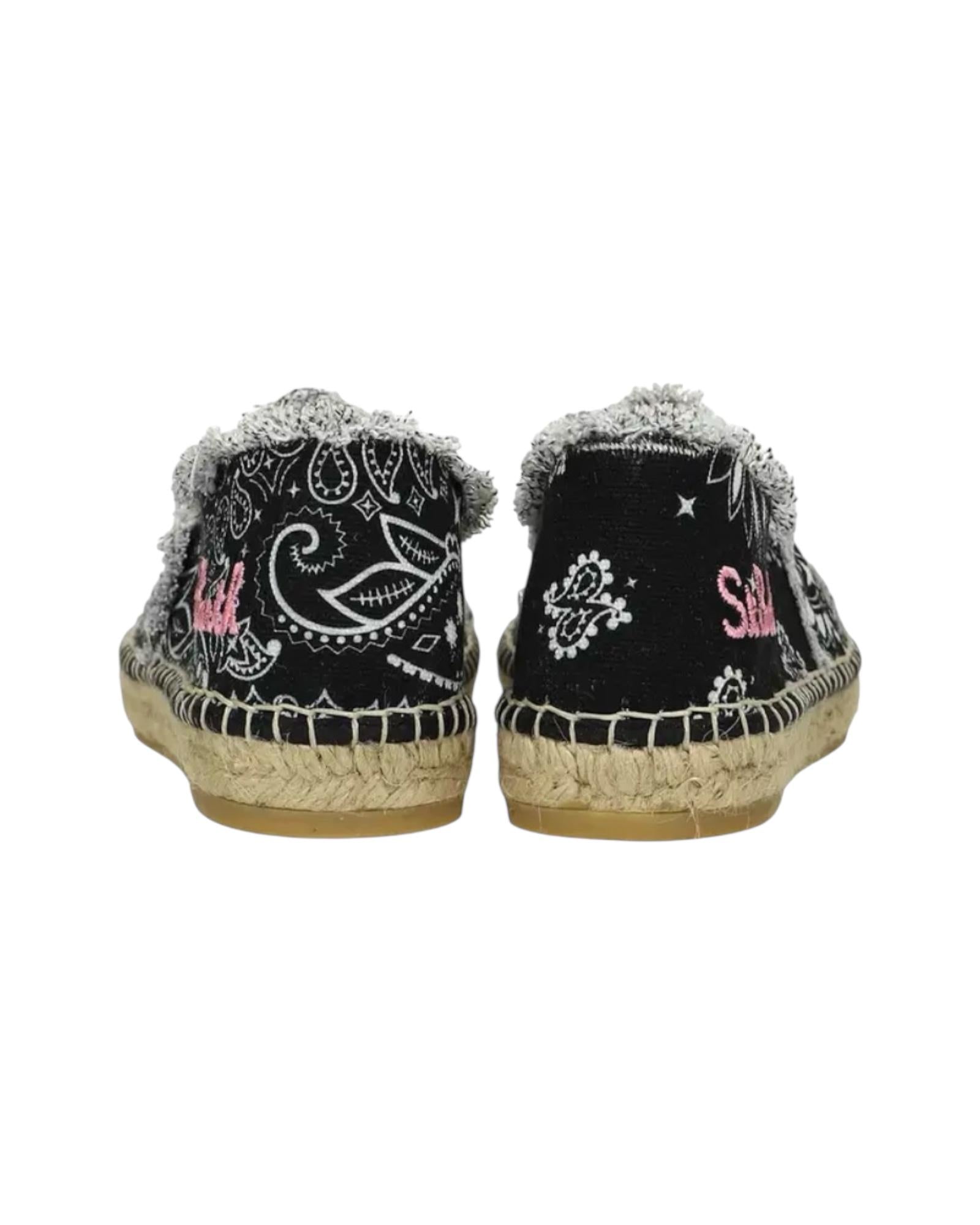 Espadrillas in canvas stampa bandana con ricamo MOGAN BANDANA ROUND 00 MC2 SAINT BARTH 