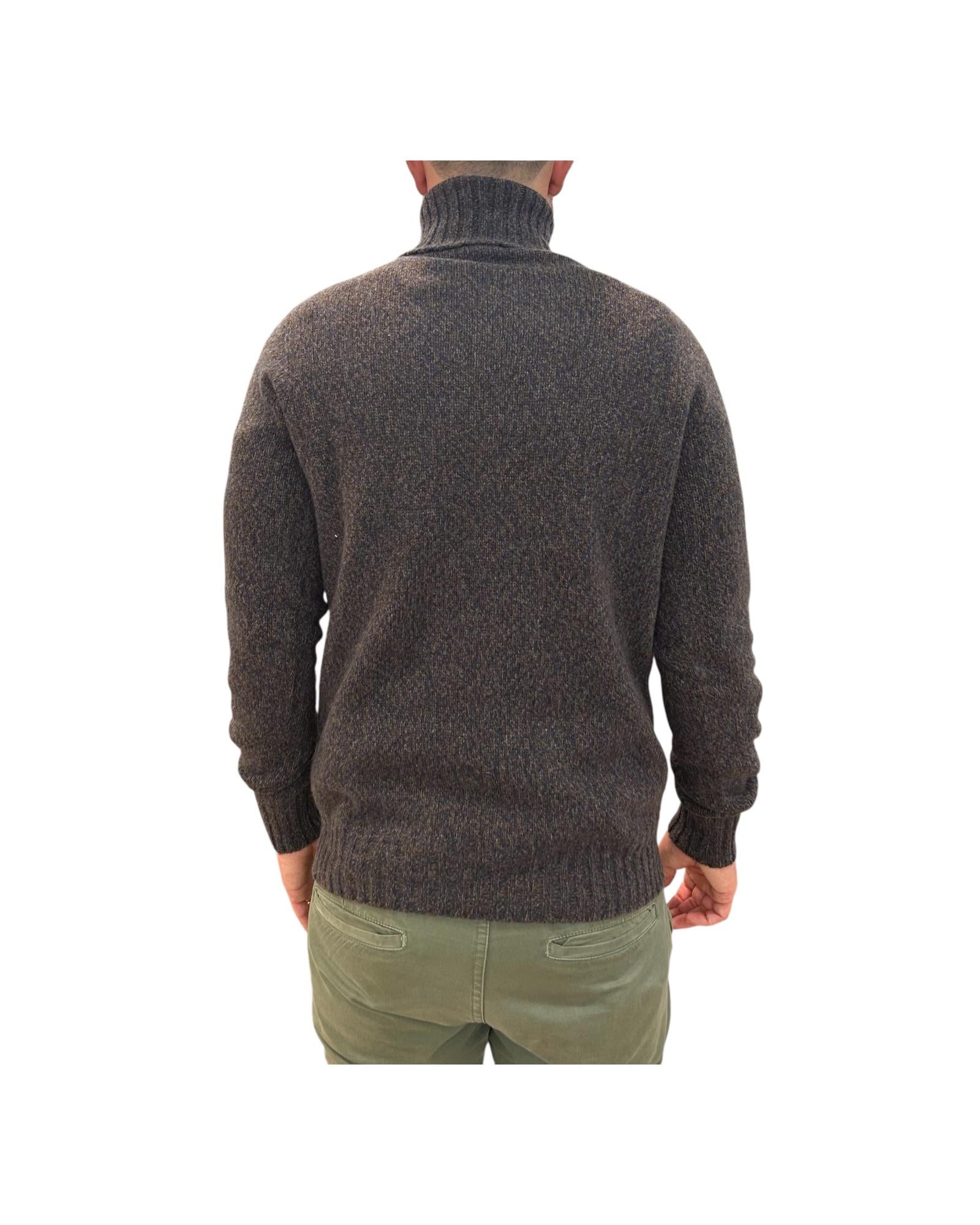 Maglione collo alto in lana Blu moro 14501 185 RETOIS