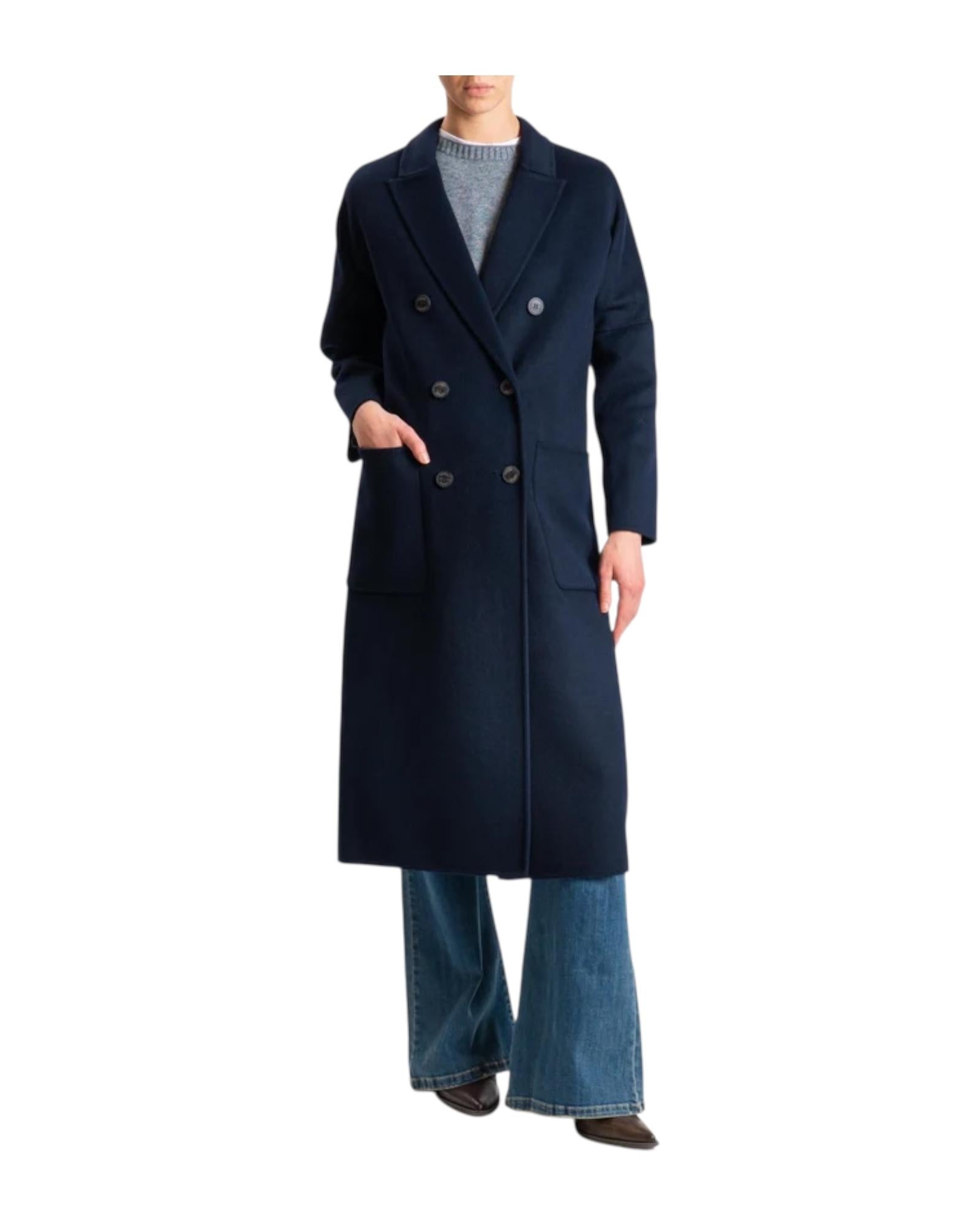 Cappotto Doppiopetto misto lana Blu TF0001 BLU VICOLO 