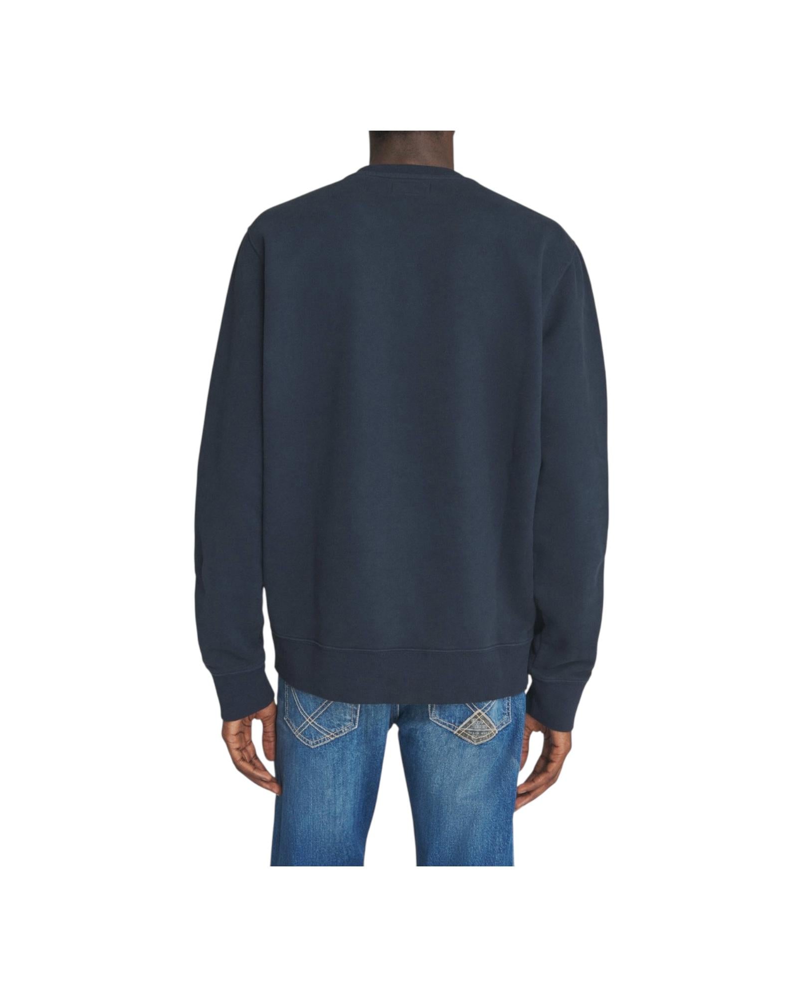 Felpa girocollo con logo ricamato Blue RRU90005CN66XXXX C00048 ROY ROGER'S 