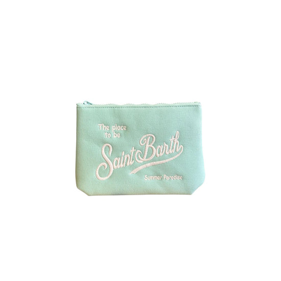 Pochette Aline in Canvas Verde acqua ALI0047 01271L MC2 SAINT BARTH 