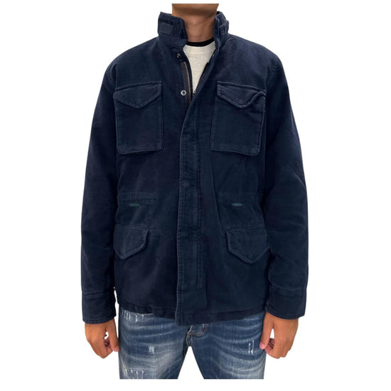 Field Jacket in fustagno Navy W5019 NAVY BL'KER 