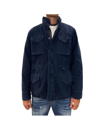 Field Jacket in fustagno Navy W5019 NAVY BL'KER 