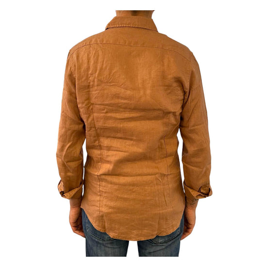 Camcia Uomo in lino Camel CAMICIA LINO TINTA UNITA CAMEL RE.VI.VAL 
