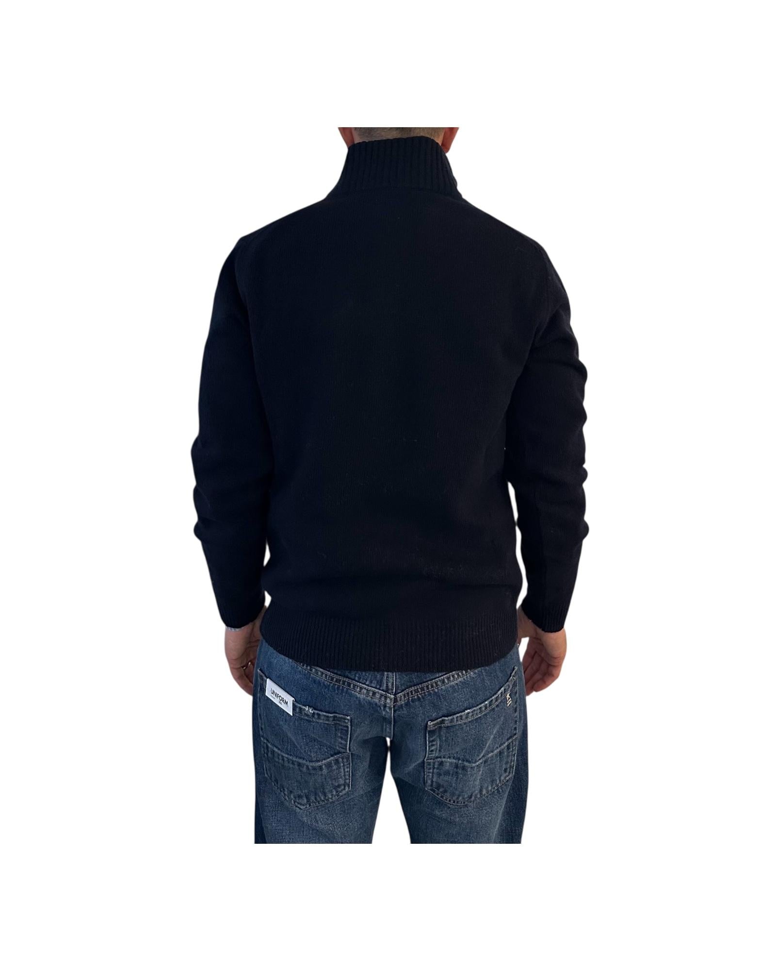 Maglione con collo alto e bottoni Blu 0140 23 WOOL&CO 