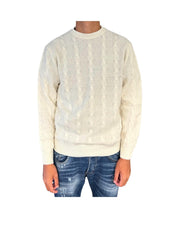 Maglione girocollo in lana merinos Panna