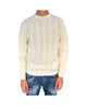 Maglione girocollo in lana merinos Panna