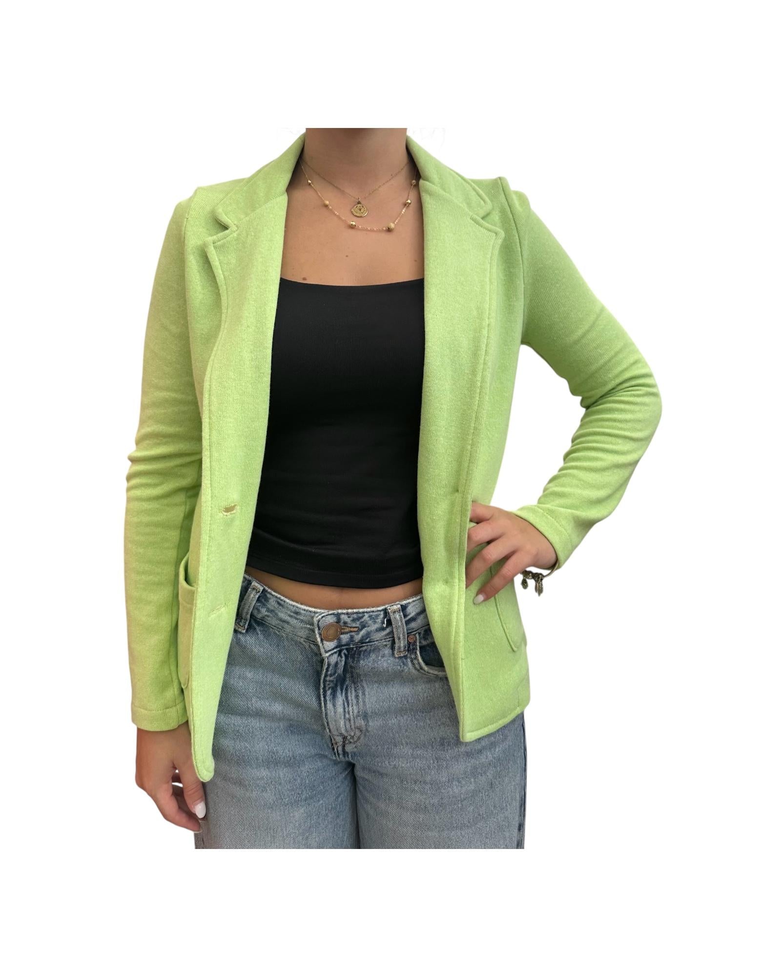 Blazer in cotone Verde GIACCA COTONE VERDE LIME SUSAN DI 