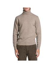 Maglione collo alto in moulinè Beige