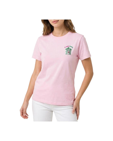 T-shirt in cotone con ricamo Ti amo forte e strass EMI0001 03704L MC2 SAINT BARTH 