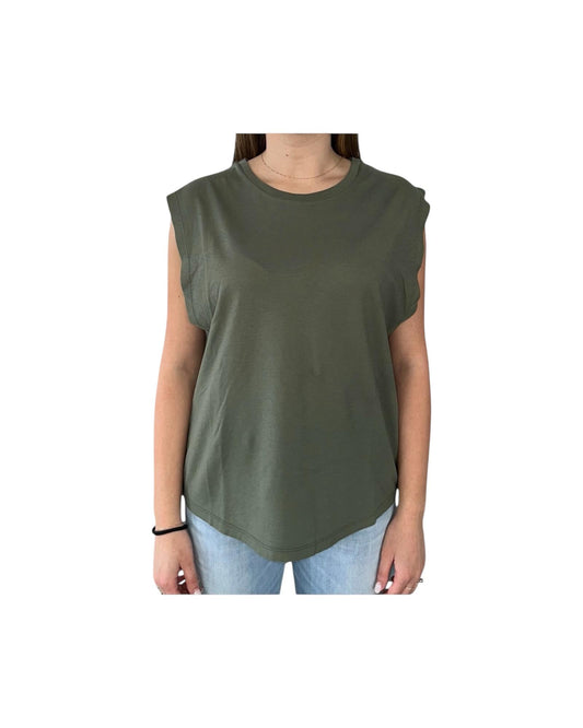 T-Shirt Lily in cotone verde militare LILY COTONE MILITARE CHS 