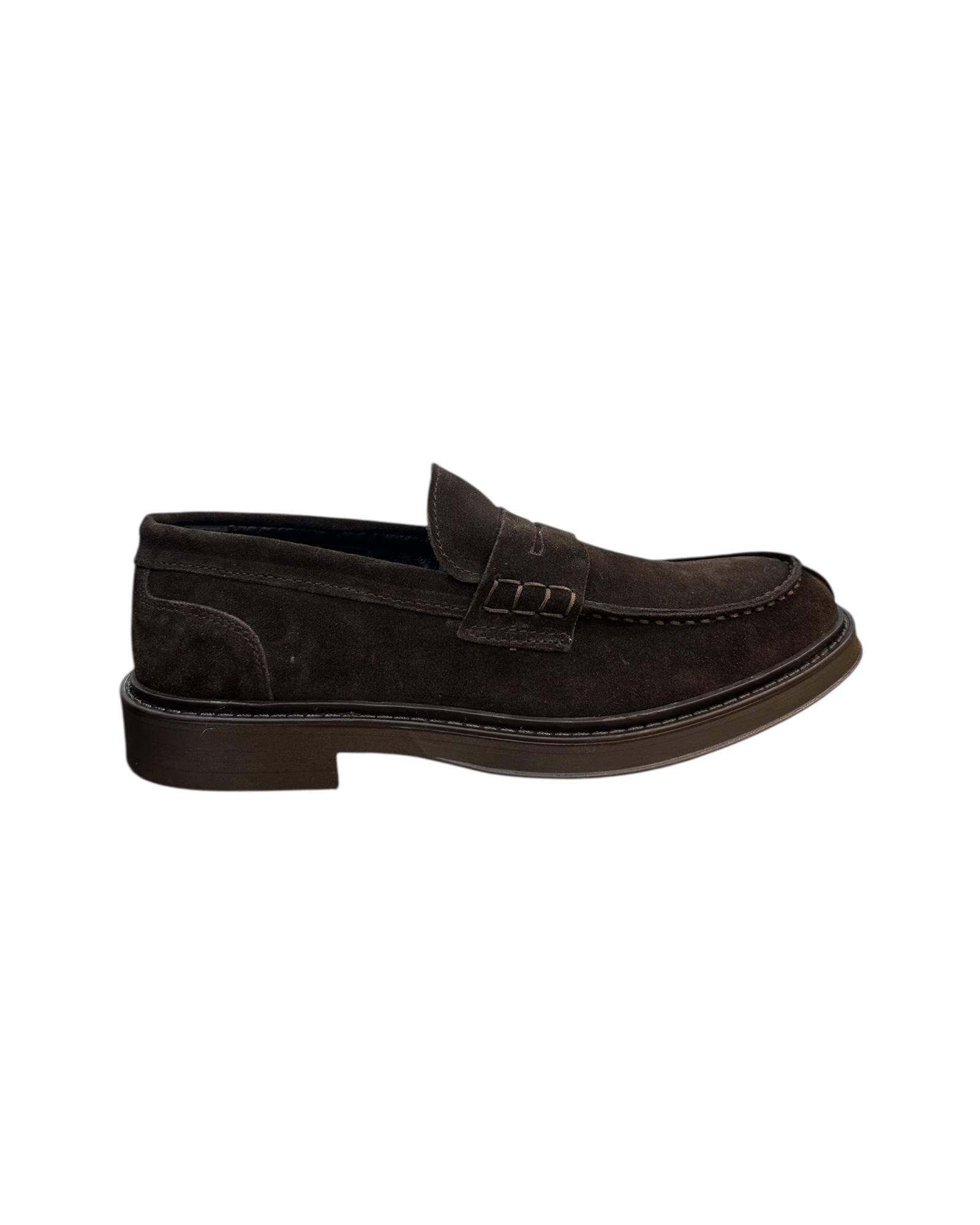 Mocassino in camoscio Testa di moro 30100 CAMOSCIO TDM Antico calzaturificio artigiano 