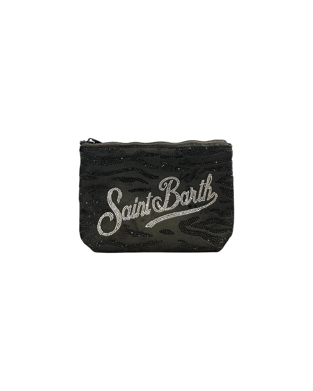 Pochette Aline in velluto Zebra strass ALI0032 00275I MC2 SAINT BARTH 