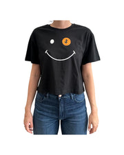 T-shirt crop Gilma nero