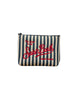 Aline striped denim effect clutch bag