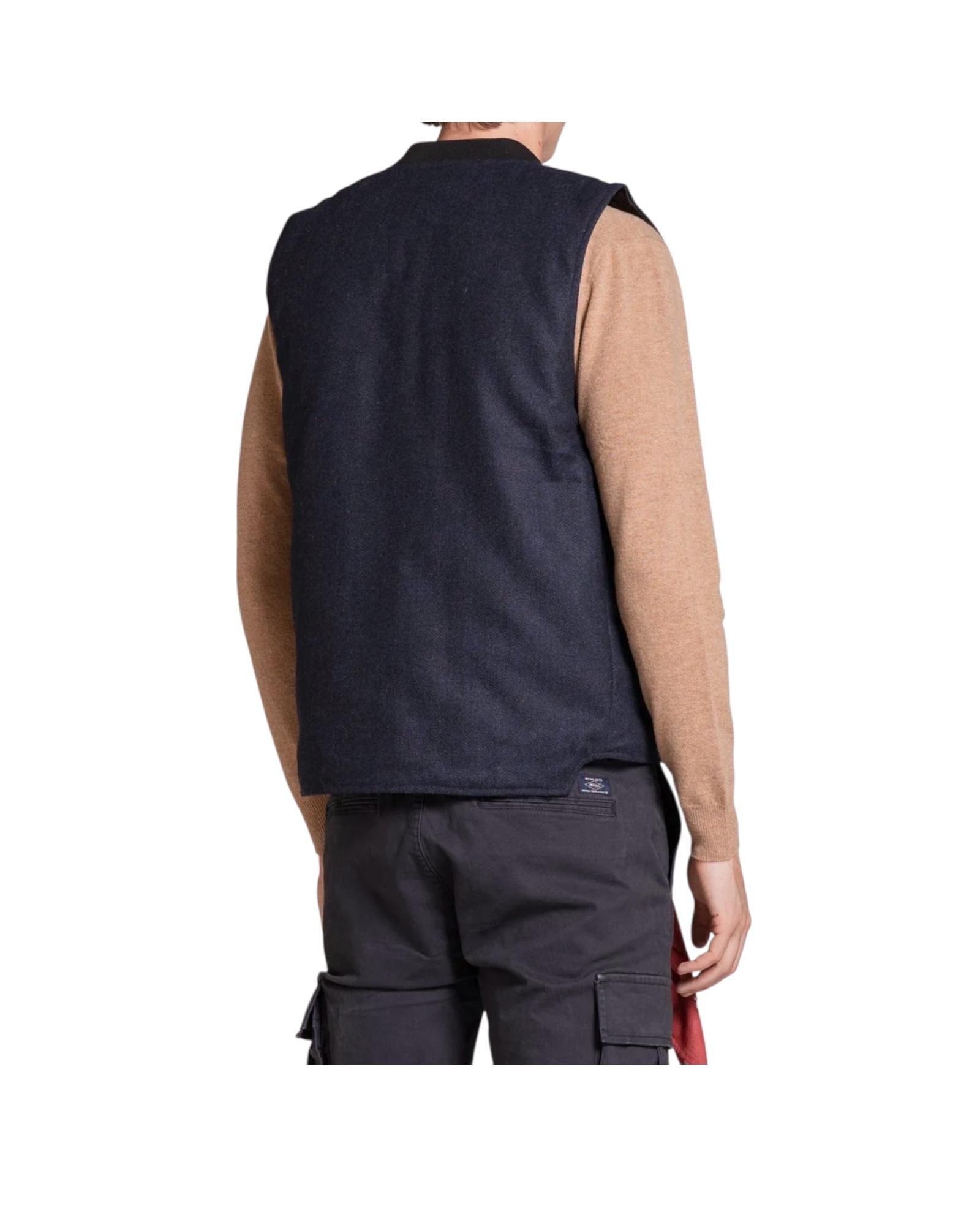 Gilet Martin reverse mixed wool Blue MARTIN MWBC27 IMPURE 