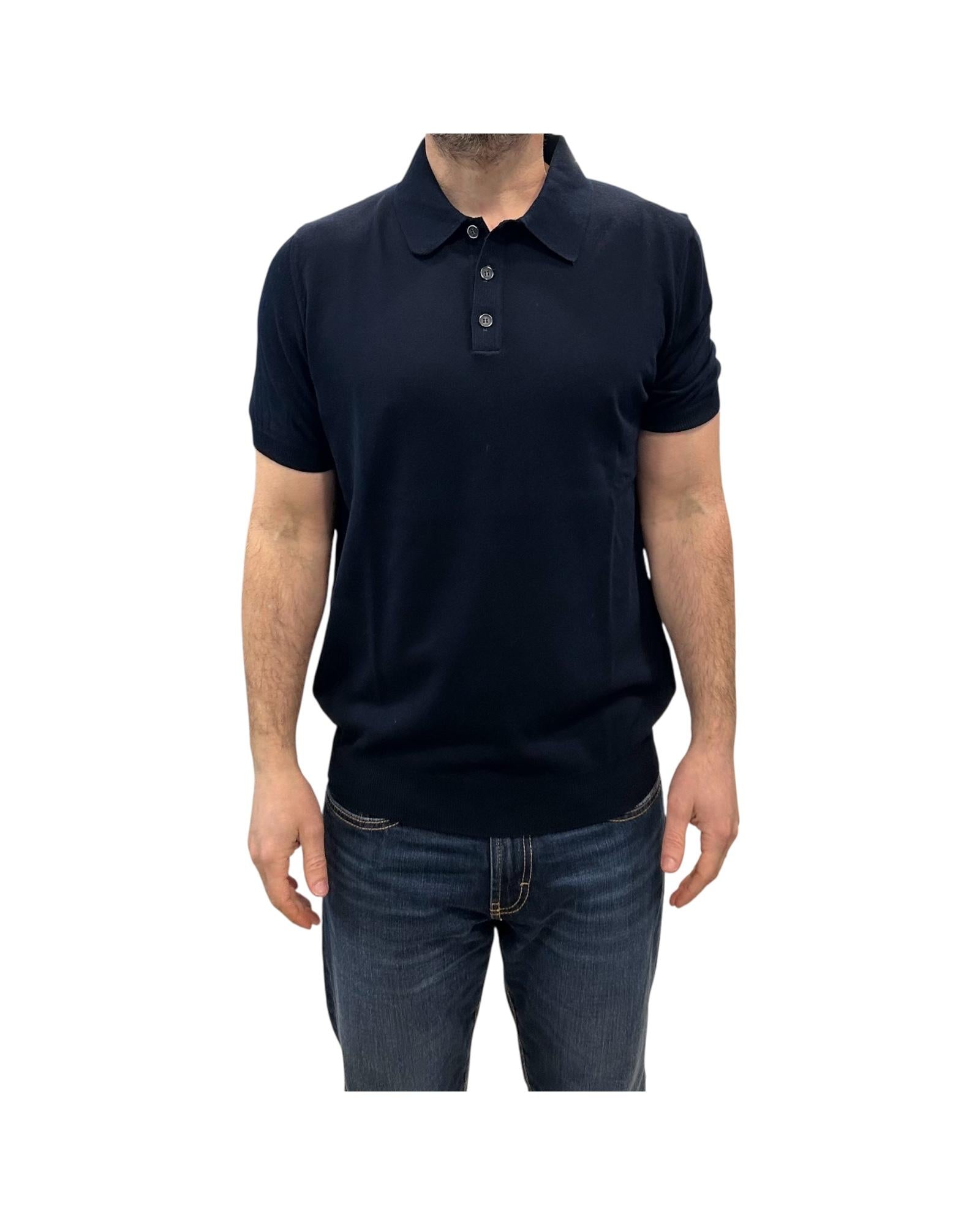 Polo in cotone Crepe Blu 12106 108 RETOIS