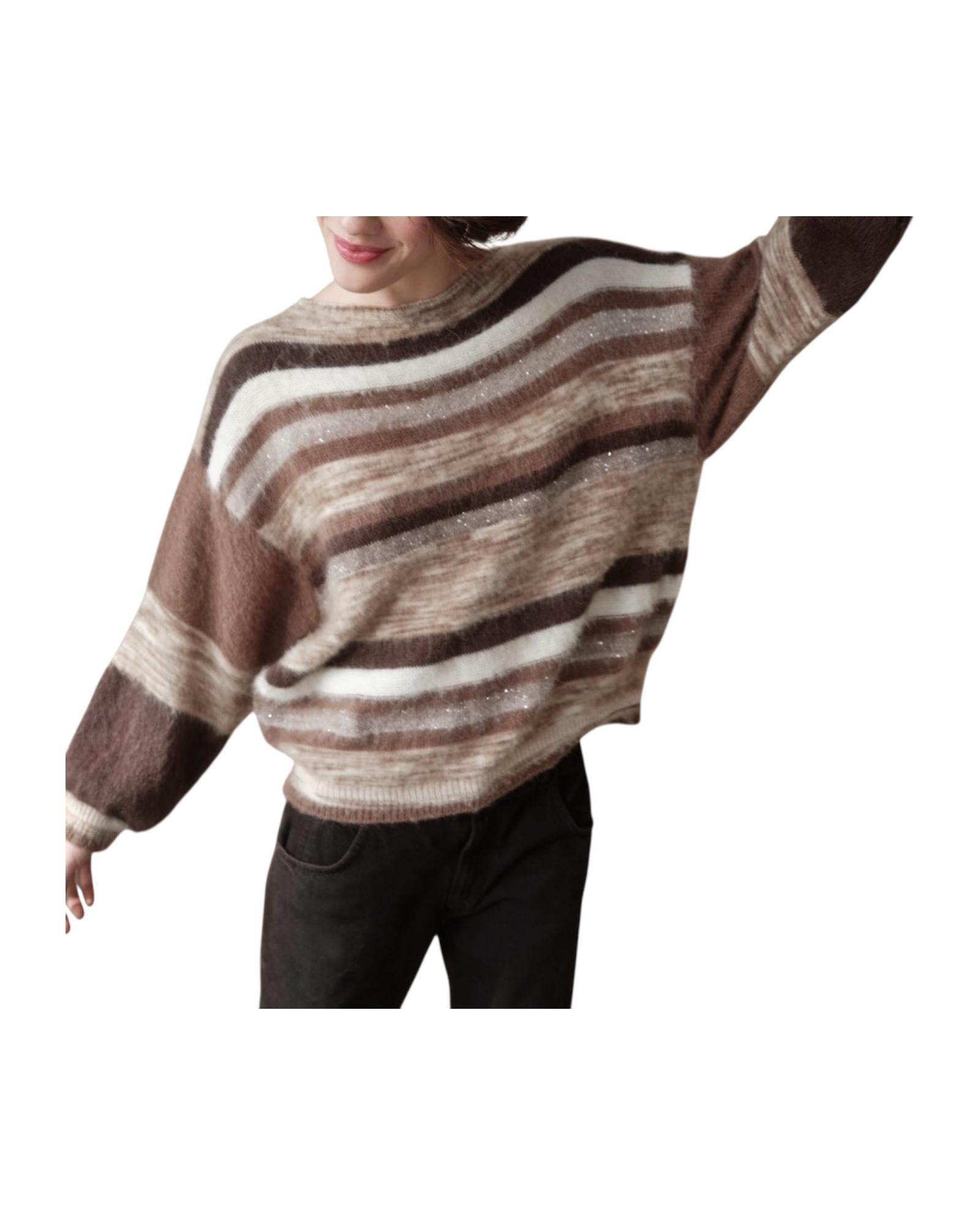 Maglione a righe Legno M67 828 272 Floor