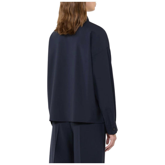 Giacca Crop in tela di lana Blu MULINO 001 MAX MARA WEEKEND 