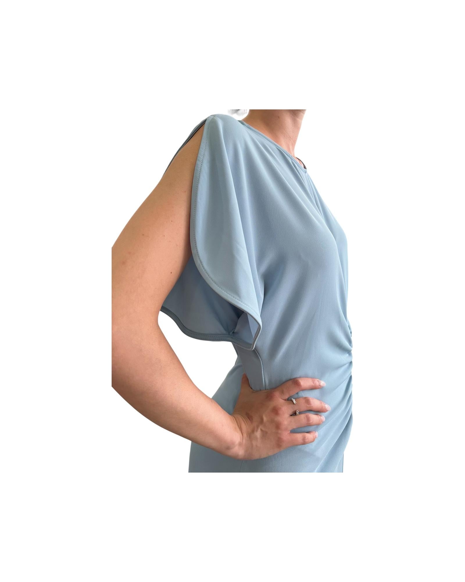 Abito lungo con arricciatura Polvere TE0036 POLVERE VICOLO 