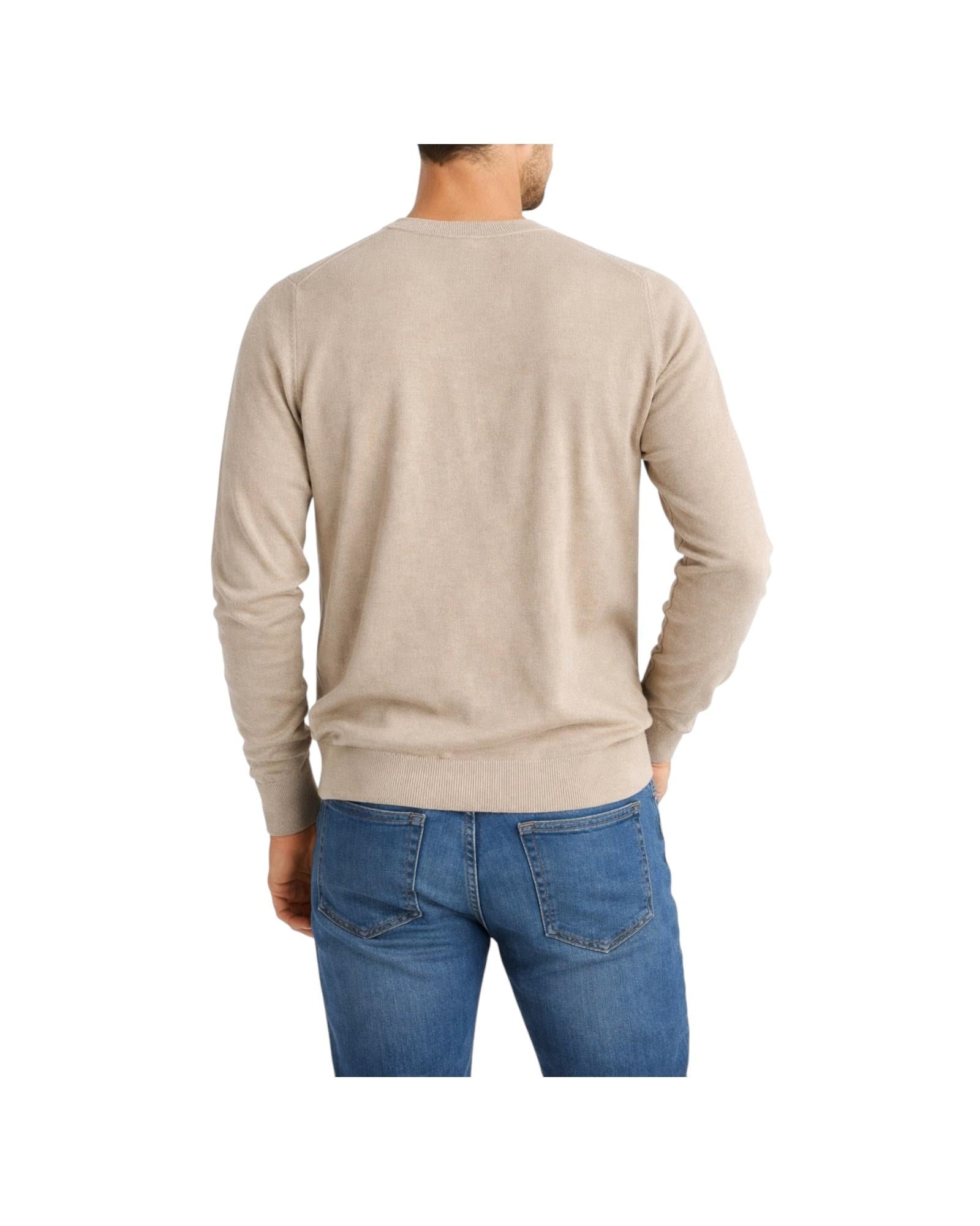 Maglia in cotone e lino Beige MAGLIA GIROCOLLO BEIGE RE.VI.VAL 
