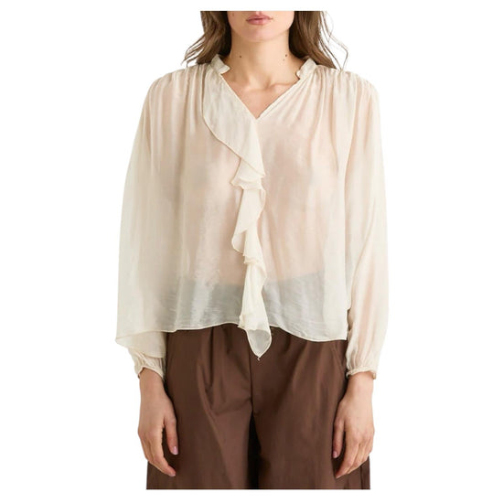 Blusa Rouches in viscosa e seta Antique CFF Q001 352 HAVEONE 
