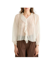Blusa Rouches in viscosa e seta Antique
