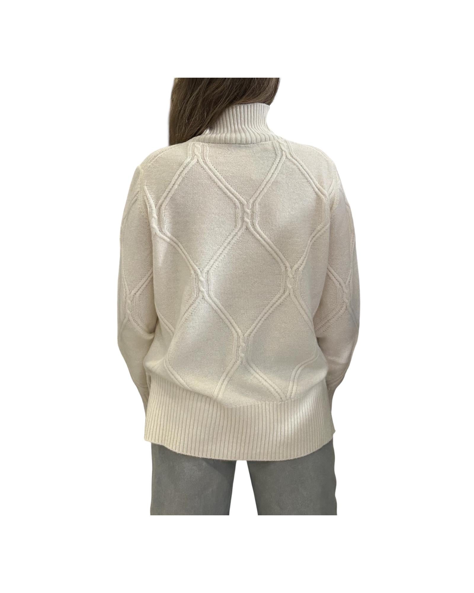 Maglione colo alto in Cashemere Ghiaccio 97609 010 CAVALIERI MILANO 